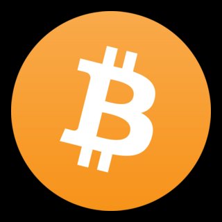 The Bitcoin logo, featuring a white 'B' symbol on an orange circular background.
