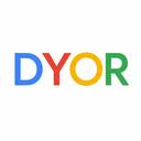 The text 'DYOR' is displayed with each letter in blue, red, yellow, and green.