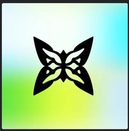 A black butterfly logo with tribal-style wing patterns is displayed on a soft gradient background blending green, yellow, and cyan hues. The image serves as a visual representation for the post discussing D-Wave's Quantum Matters Podcast, which explores how quantum computing can practically integrate with blockchain technology beyond just encryption concerns, featuring PostquantLabs and quipnetwork.

No specific text, numbers, tickers, or names are visible in the image itself.
