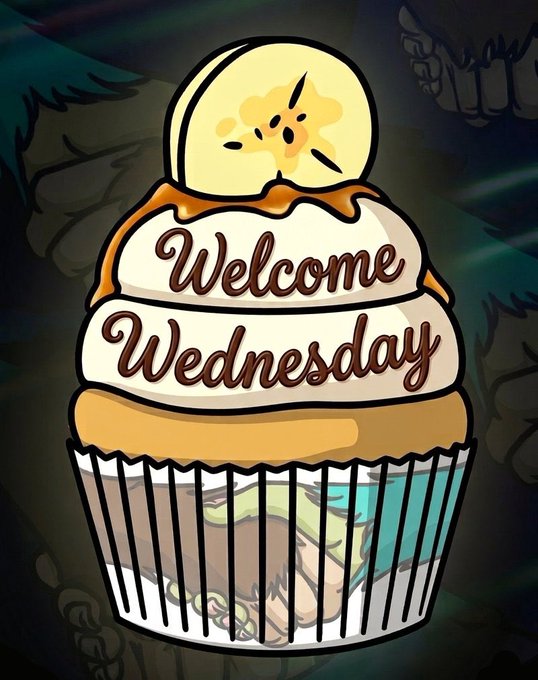 A stylized illustration of a cupcake with caramel and lemon toppings, with the text "Welcome Wednesday" written on the frosting.
