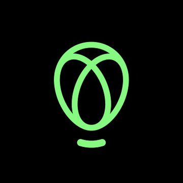 A glowing green logo featuring a stylized leaf or shield design with a small underline, set against a black background, is displayed without any visible text. The abstract emblem appears to symbolize growth, stability, or protection, visually reinforcing the post's theme of Uphold's steadfast loyalty to the XRP community during challenging times.