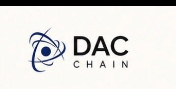 The logo for 'DAC CHAIN' featuring a blue atomic-style design on a white background.