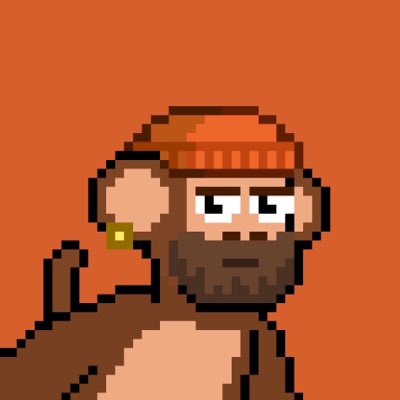 A pixel-art character wearing an orange cap and ear protection holds a small cup against a plain orange background.