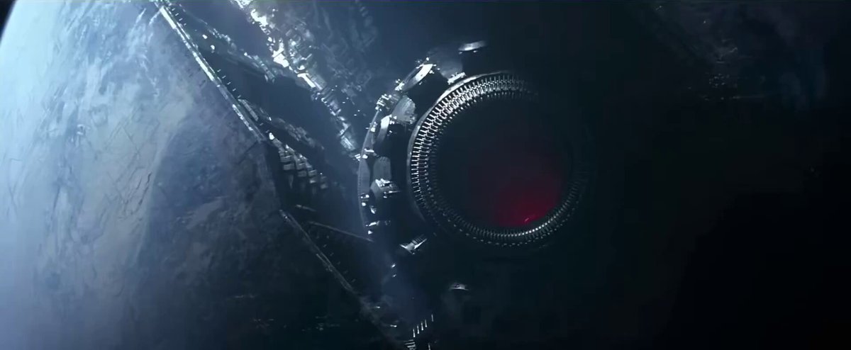 "LITERALLY EVERYTHING CRASHED TODAY. S&P 500: -2,6% NASDAQ: -4,8% Gold: -3,6% BITCOIN: -5% ETH: -12% SILVER: -7%". The image features a spaceship with a red and white eye or "ring" on the side of it. A caption below the photo reads, "LITERALLY EVERYTHING CRASHED TODAY. S&P 500: -2,6% NASDAQ: -4,8% Gold: -3,6% BITCOIN: -5% ETH: -12% SILVER: -7%".