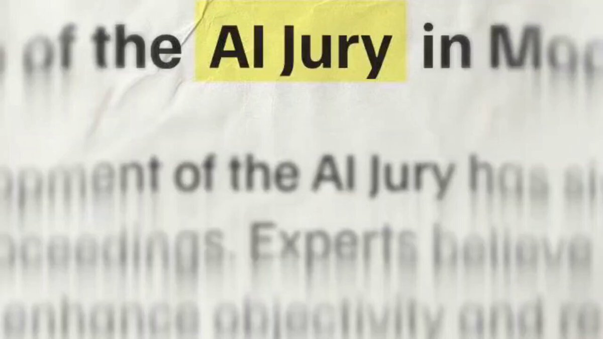 The image features a newspaper headline that reads "The AL Jury in Mac". The text is written in yellow, which stands out against the white background of the newspaper. Below this heading, there are several bullet points providing information about the AL Jury in Mac.