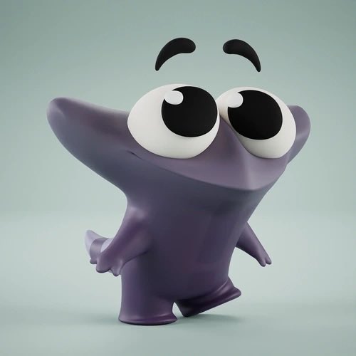 A small purple clay-like figure with big expressive eyes and raised eyebrows stands cheerfully against a mint green background. The playful character visually represents the lighthearted tone of the post, symbolizing the "Popkins" IP being celebrated as a leader in the NFT space alongside top-tier projects.