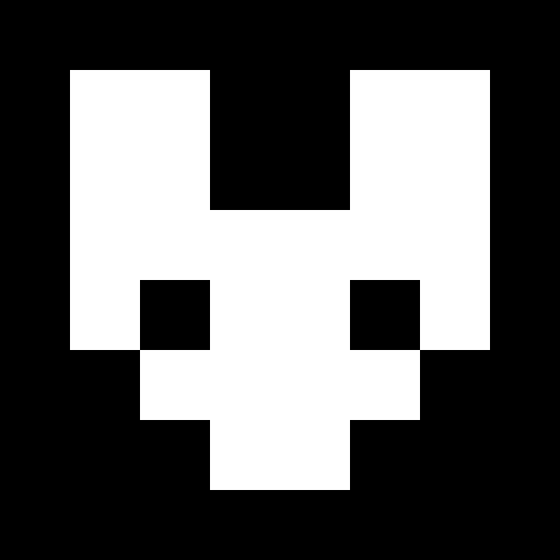 A pixelated white skull icon on a black background, presented as the user's profile picture (PFP) to introduce themselves to the Rare Friends NFT community.
