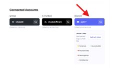 A 'Connected Accounts' panel showing two connected addresses with an arrow pointing to a third account labeled 'aprt' showing account type, URL, and social links.