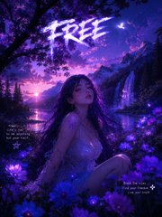 Album-style cover art titled "FREE" showing a woman sitting in a magical, glowing purple forest with butterflies and flowers.
