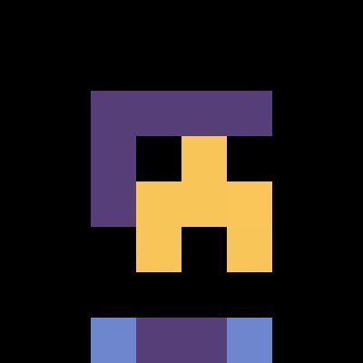 A pixel art logo featuring a purple 'C' shape behind a yellow 'H' on a black background, with blue and purple blocks below.