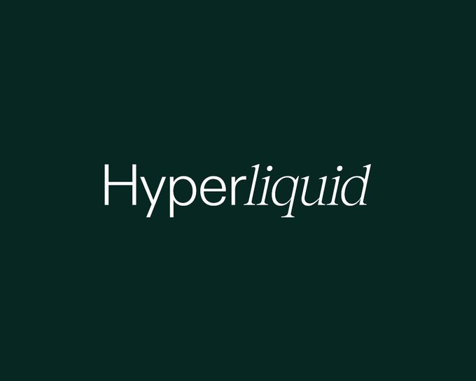 A dark green background displays the Hyperliquid logo in white serif and italicized text, visually representing the brand that the post reports is maintaining uninterrupted blockchain operations.