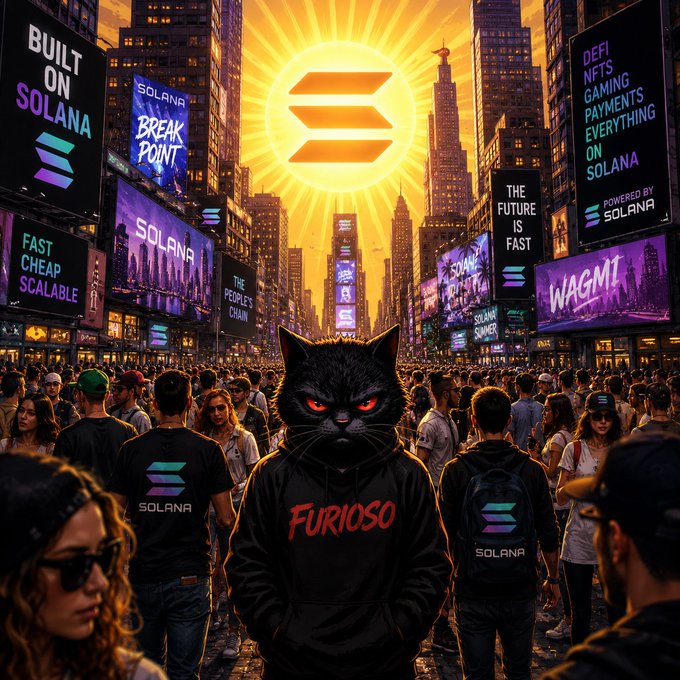 The image features a large crowd of people, with one person wearing a hoodie that says "Furioso" and another person wearing a hoodie that says "Solana". The background shows an urban cityscape filled with buildings and billboards. The caption reads "GM. Back to work. Back to the crowd. Back to a normal life... Even when nothing inside you feels normal." This suggests that the image is related to a post about the current state of the world, possibly discussing how people are adapting to new norms or restrictions due to the COVID-19 pandemic.
The person in the hoodie with "Furioso" on it might be referring to Furioso's cryptocurrency, while the person wearing "Solana" could be talking about Solana, a blockchain platform. The image captures the attention of viewers and encourages them to think about how they are coping with the current situation or what aspects of their lives have been affected by the pandemic.