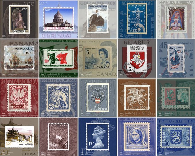 The image features a collection of stamps from various countries, including Canada, with different designs and colors. The stamps are arranged in rows and columns, showcasing their unique characteristics. The post appears to be related to a giveaway or contest where participants need to follow certain instructions to enter. It encourages people to share the post on social media using a specific hashtag (e.g., #stampworlds) and drop an email address (e.g., [email protected]). The post also mentions that winners will be announced in 48 hours, adding excitement to the contest.