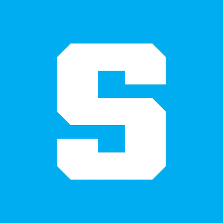 A bold white letter "S" is centered on a bright blue background, serving as the logo for The Sandbox (SAND). The graphic accompanies news about the platform's compensation claims process for victims of a recent security exploit.