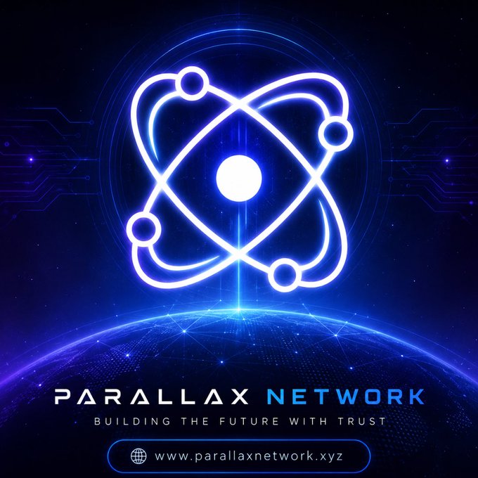 A digital logo for "Parallax Network" featuring a glowing blue atomic symbol with orbiting electrons above a stylized globe, accompanied by the tagline "Building the Future with Trust" and website "www.parallaxnetwork.xyz"—visually reinforcing the brand's focus on accessible, science-driven blockchain participation.

The atomic imagery symbolizes the network's foundational technology and innovative approach to decentralized systems, aligning with the post's message that Parallax Network distinguishes itself by rewarding consistency over capital, making blockchain participation accessible to everyone.