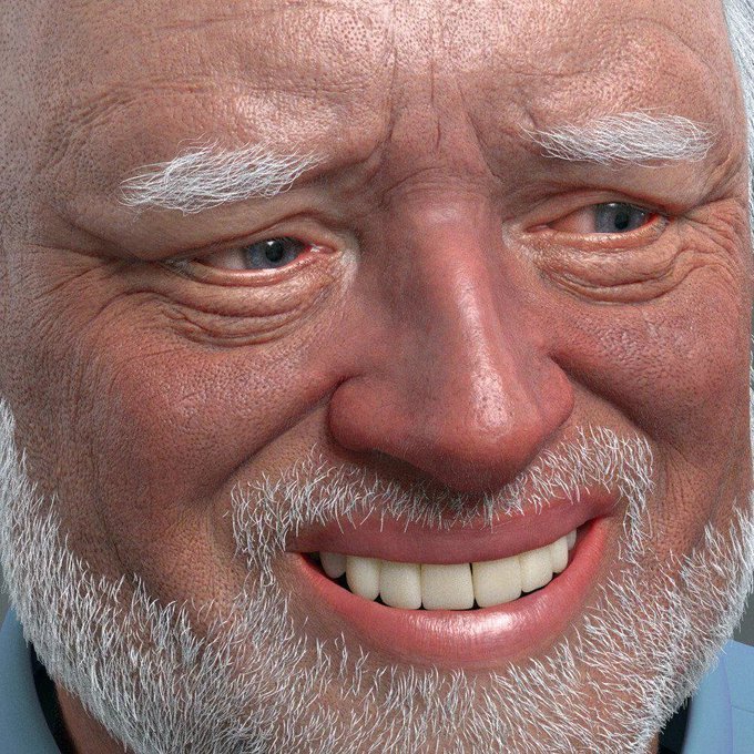 The image features a man with white hair, wearing a blue shirt, smiling at the camera. There are two posts related to this image. The first post says "Her: Crypto is pumping you must be billionaire now!", which could be interpreted as a humorous comment about the man's wealth or financial situation.
The second post reads "Me:", which seems unrelated and might have been added by someone else for some reason, but it doesn't seem to have any direct connection to the image of the smiling older man with white hair.