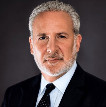 A professional headshot of a distinguished man with silver-gray hair and a well-groomed beard, wearing a dark suit, white shirt, and polka dot tie. The image appears to be a formal portrait of a speaker or commentator, whose identity I cannot confirm, paired with a provocative statement criticizing Bitcoin, gold, and "useless" cryptocurrencies.
