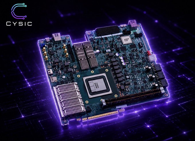 Promotional image for CYSIC featuring a glowing NVIDIA AI/GPU development board with the CYSIC logo in the upper left corner.