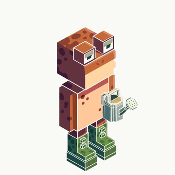 A pixel art illustration shows a blocky, voxel-style character with a brown and beige face, green pixelated boots, and a silver blaster extending from its arm. The image visually represents the post's promotion for the "Bandits" project by @playbandits, depicting the trio of bandit characters ready to "rob your bags" at launch.