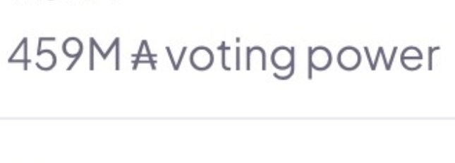 Text on a white background reads: '459M A voting power'.