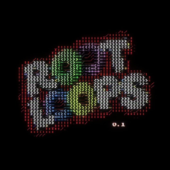The image features a digital art piece with a black background, composed of small squares filled with different colors including red, green, blue, yellow, purple, orange, pink, white, and black. The text "ROOT LOOPS" is written in a unique font that resembles a crossword puzzle or a grid-like pattern. The image also includes the numbers "0.1" and "0.8", which are likely to be related to the content of the post.