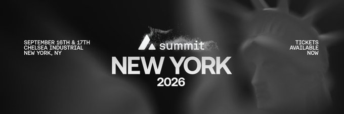 Promotional banner for 'Summit New York 2026' taking place September 16th & 17th at Chelsea Industrial in New York, NY, with a Statue of Liberty background and 'Tickets Available Now' text.