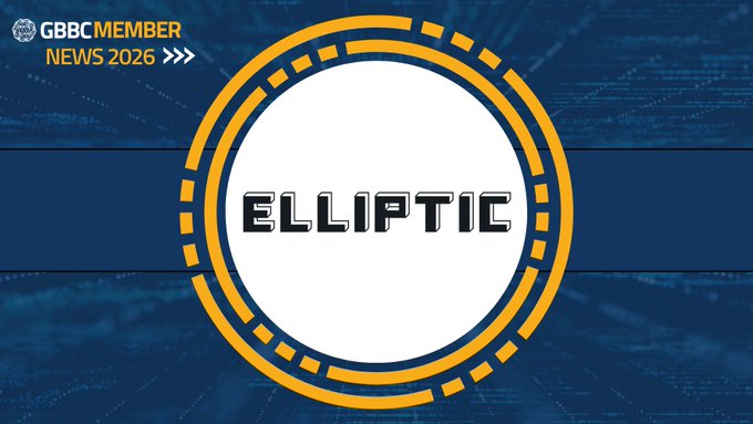 A graphic with the word "ELLIPTIC" inside a circular yellow and blue design, with "GBBC MEMBER NEWS 2026" in the top left corner.