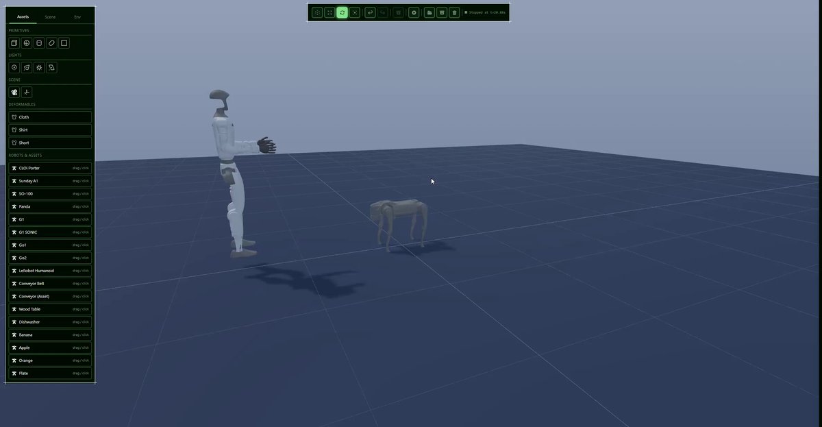 The image shows two characters - one person wearing white pants and another dressed as a dog. They are standing next to each other with their shadows cast on the floor. The scene appears to be set in a 3D environment, possibly within a video game or animation software.