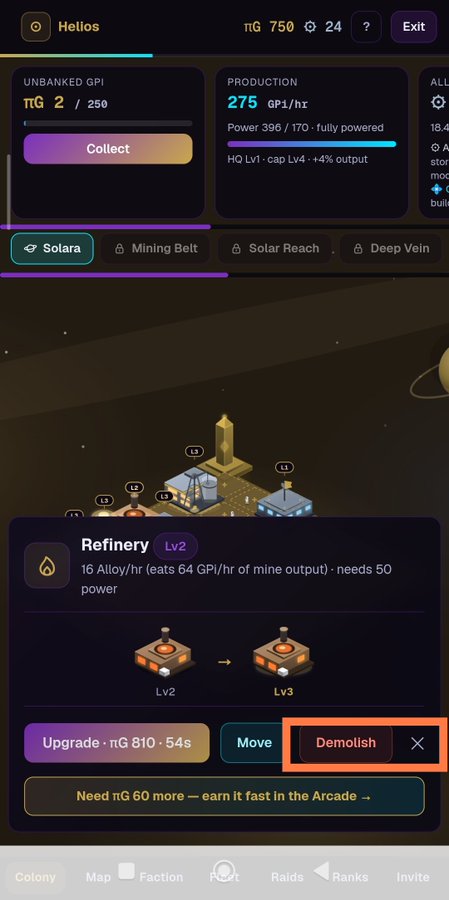 The image shows a cell phone screen with an app called "Demolish". The app has two options, one of which is to "demolish" something or remove it from the game. There are also other options available for the user to choose from. A feedback button can be seen in the bottom right corner of the image, suggesting that users' opinions and suggestions on how to improve the app are valuable to the development team. The post mentions a fix is being deployed by the dev team to address this issue, indicating that they are actively working on enhancing the user experience with the app.