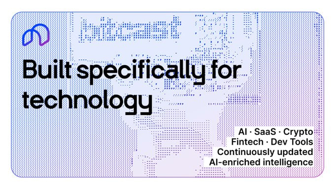 This image shows "Bitcast" with the tagline "Built specifically for technology," highlighting their AI-enriched intelligence for SaaS, Crypto, Fintech, and Dev Tools, aligning with the post's focus on customer acquisition strategies.