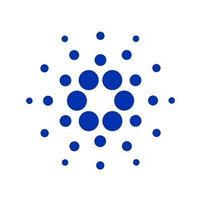 The image features a logo with blue dots arranged in a circular pattern, which is the main focus of the post. The caption explains that the next billion dollar companies are being built on @Cardano, a blockchain technology company. The post emphasizes Cardano's security and stability as the foundation for these new ventures.