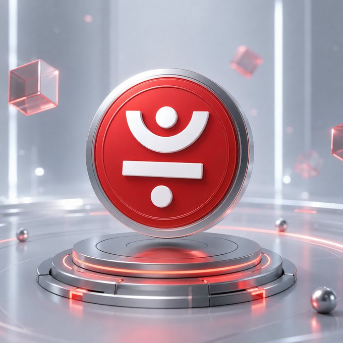 A 3D-rendered red coin featuring the JustLend DAO logo hovers above an illuminated circular platform, with floating translucent cubes and metallic spheres in the background. The imagery reinforces the post's theme of building a resilient foundation for sustainable lending, visually representing JustLend DAO's protocol reserves and layered stability within the TRON ecosystem.