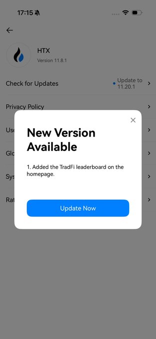 iphone screen displays a white background with black text, "New Version Available" and "Updated to", followed by a list of options for updating the version number.