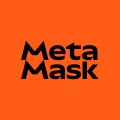 The MetaMask logo featuring the brand name in black text on a solid orange background.