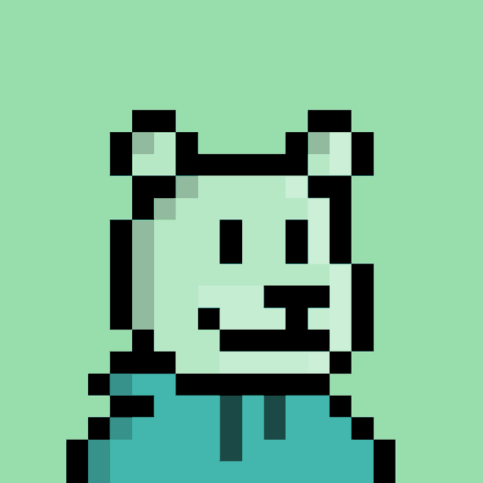 A pixel-art portrait of a cartoon character with cat-like ears wearing a teal hoodie, shown against a light green background. The image appears to be a playful meme avatar, fitting the casual and approachable tone of the post urging ineligible users to message for assistance.