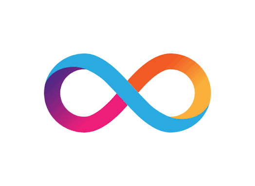 A colorful infinity symbol in gradients of blue, purple, pink, and orange against a white background, visually representing the concept of "two" intertwined loops—fittingly echoing the post's point about the two distinct burn metrics for $ICP that measure different things.