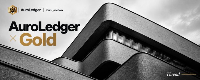 A promotional banner reads 'AuroLedger x Gold' alongside a black and gold logo, set against a grayscale image of a smartphone corner.