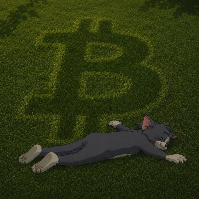 An anime-style illustration of a gray cat lying on grass, casting a shadow that forms the number '13'.