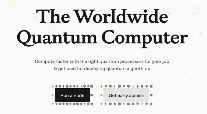 The image features a website called "@quipnetwork" that has a white background with black text. It appears to be an article or blog post about computing and technology. The title of the post reads "The worldwide Quantum Computer", which suggests that the content is related to quantum computing, possibly involving the use of qubits for processing information. The image also includes a small circuit board in the bottom left corner, which could be a part of the discussion on distributed computing or the development of new technologies.
