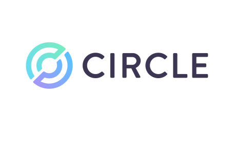 The image displays the "CIRCLE" logo, featuring a stylized circular icon in a gradient of teal and purple next to the company name in dark text, likely representing Circle Internet Financial, the issuer of the USDC stablecoin referenced in the post about its minting activity.