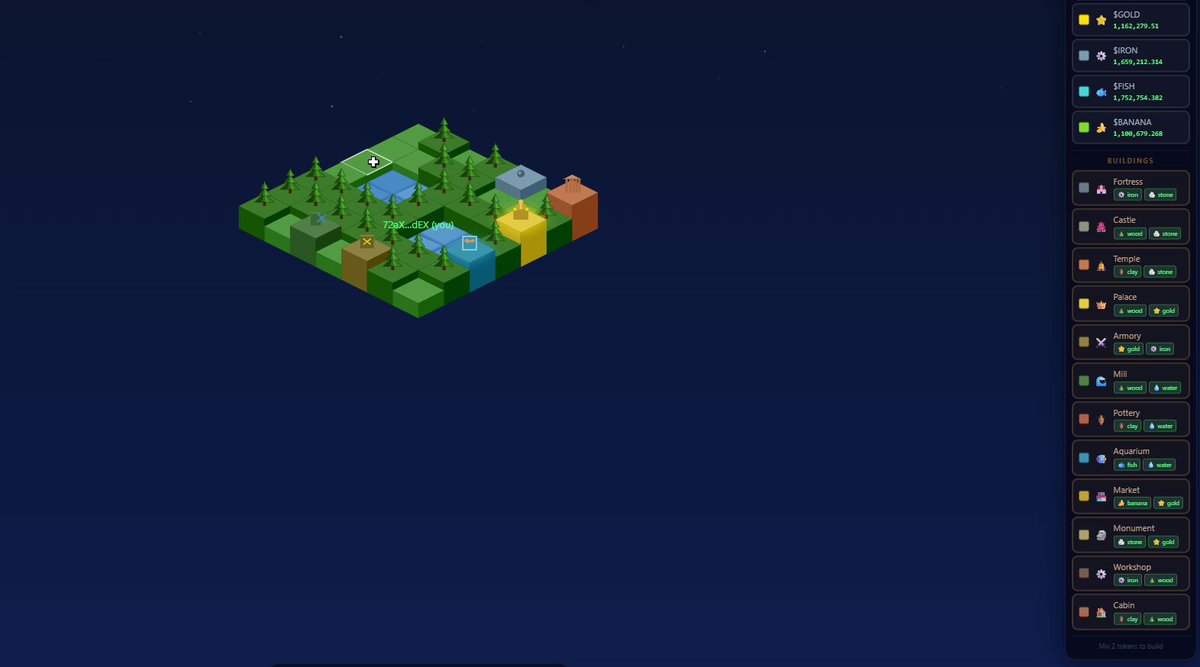 The image features an island with various colored blocks scattered across its surface, creating a unique landscape. The island appears to be floating in space or hovering above water, giving it a surreal appearance. In the background, there are several other islands visible, suggesting that this is part of a larger gaming environment. The post about asset NFTs and the jungle-like setting adds an interesting twist to the image, making it more intriguing for viewers who are interested in both gaming and virtual economies.