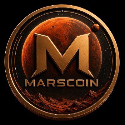A digital coin illustration featuring a reddish-orange Mars-like planet backdrop with the text "MARSCOIN" and a large stylized "M" in the center. The image visually reinforces the post's theme of the Mars narrative as a crypto investment opportunity, with the coin design serving as the project's branding symbol.