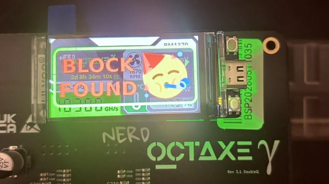 The image shows a computer screen with an attached block device, which displays a cartoon character holding a USB cord. The text "First Block" suggests that this device may be used as a starting point or reference for users who are unfamiliar with the device's functions.