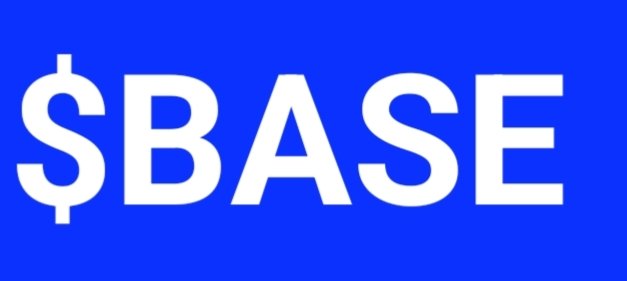 Base cryptocurrency logo showing a white '$BASE' text on a blue background.