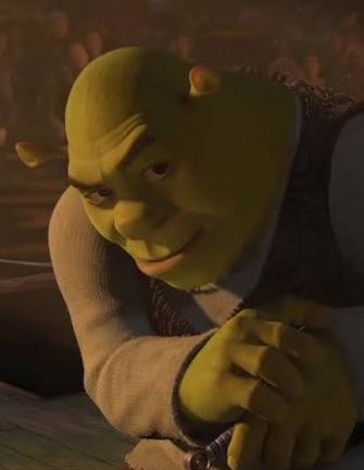 Shrek rests his chin on his clasped hands, gazing thoughtfully off-camera in a warm-lit scene from the animated film. The contemplative pose visually mirrors the post's reflective question about Chainlink ($LINK) potentially addressing the technical challenges of tokenization coordination.