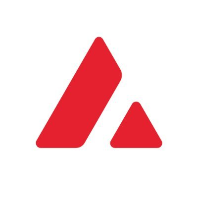 The Avalanche (AVAX) cryptocurrency logo, featuring a red stylized 'A' symbol on a white background.