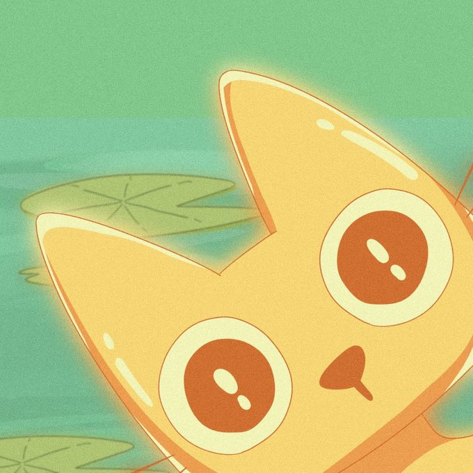 An illustration of a cute, grumpy-looking yellow cat's face peering out from green water with lily pads, paired with text praising Robinhood as a standout platform for a major onchain tokenization event amid skepticism from critics.