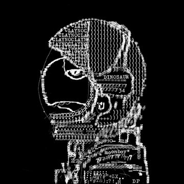 A black-and-white typographic portrait composed entirely of ticker symbols forms the silhouette of a figure wearing headphones, with visible text including "PLAYTOC", "PLAYTOECA", "MINOSAIR", "TRX", "Soonboy", and "DP" — visually embodying the post's sentiment of sacrificing crypto investments ("sol") for artistic expression that enriches the soul.
