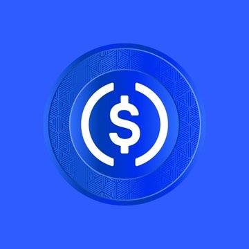 The image displays a blue circular coin featuring a white dollar sign ($) within parentheses, symbolizing the USDC stablecoin. It relates to the announcement about Circle partnering with Volante to integrate USDC into AI-powered banking payment systems for traditional financial institutions.