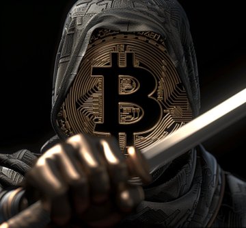 A hooded figure conceals their face behind a large Bitcoin (₿) coin emblem while gripping a katana, symbolizing the "Japanese legend" referenced in the post who predicts BTC will surge to $400,000 by 2029. The warrior imagery evokes the disciplined, battle-ready conviction behind the bullish $BTC forecast.